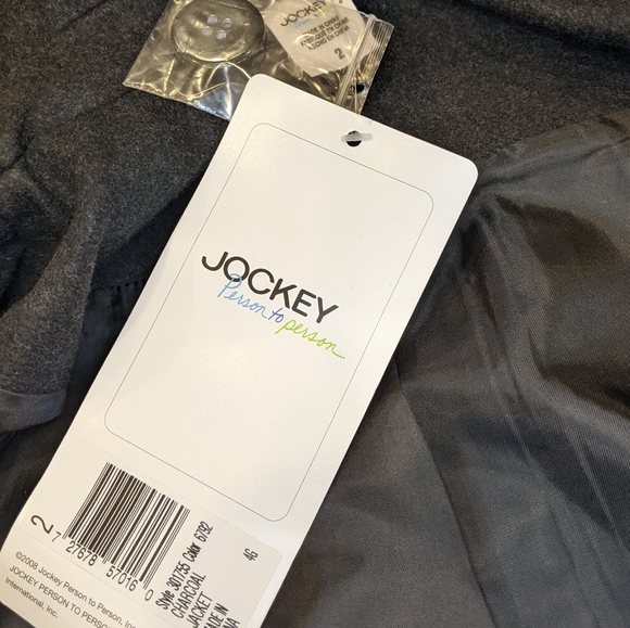 New Jockey Charcoal Wool Blend Double Breasted Light Winter Cape Coat Size S/M/L - Picture 11 of 12